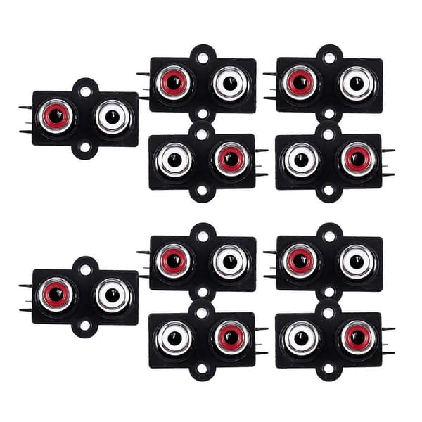 10 stk PCB-monterede 2-position Stereo Audio Video Jack RCA-hun-stik