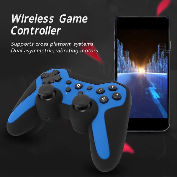 Trådløs Bluetooth Controller Dobbelte Motorer LED-indikatorer Vågn Op Funktion Bluetooth 2.1 Gaming Controller til Windows 7 8 10 11 Blå