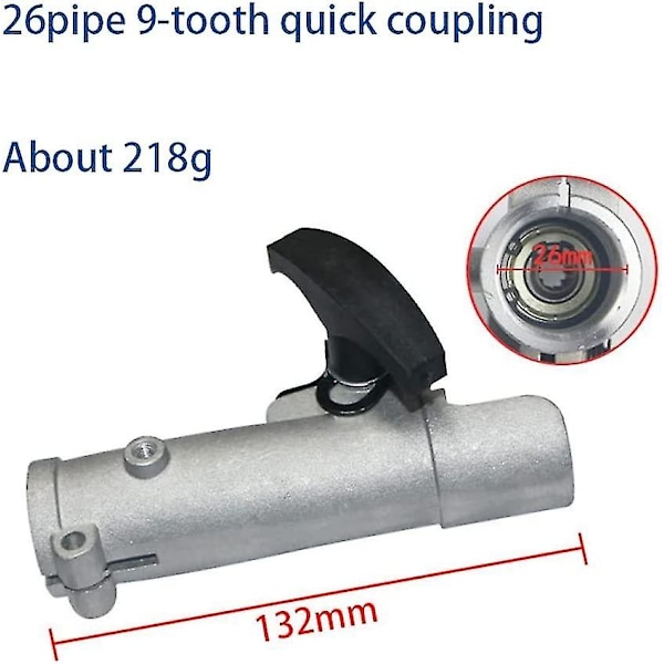 Axelkoppling skarvklämma, gräsklippare borste bevattning häcksax tillbehör 26mm 9 splines