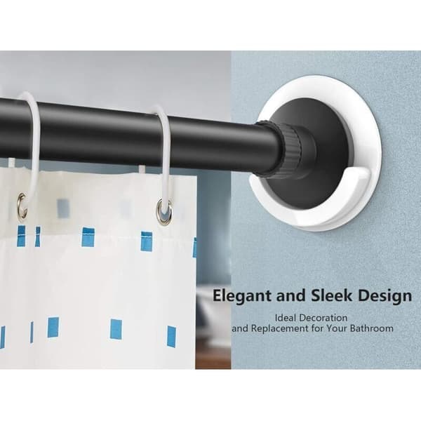 Set med 2 duschdraperistångsfästen – 10,2 cm diameter – 3M akryl – Stöder upp till 9 kg