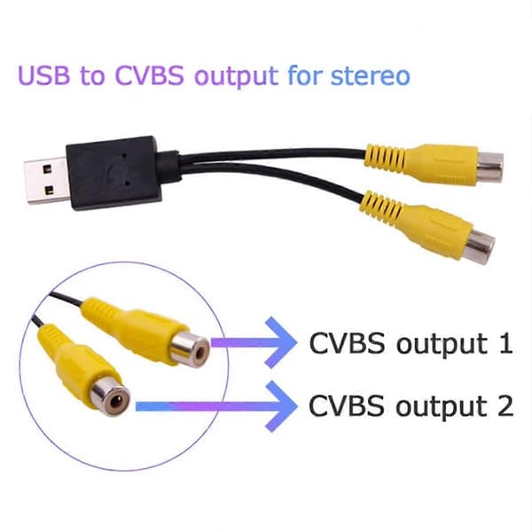 Bil Video Output Boks USB Port til CVBS Adapter Bærbar RCA Video Output Kabel til Android Multimedia