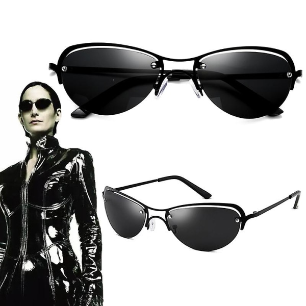 Movie The Matrix Trinity Cosplay Glasses Unisex Eyewear Frameless Eyeglasses Metal Fashion Driving Sunglasses Accessories Props