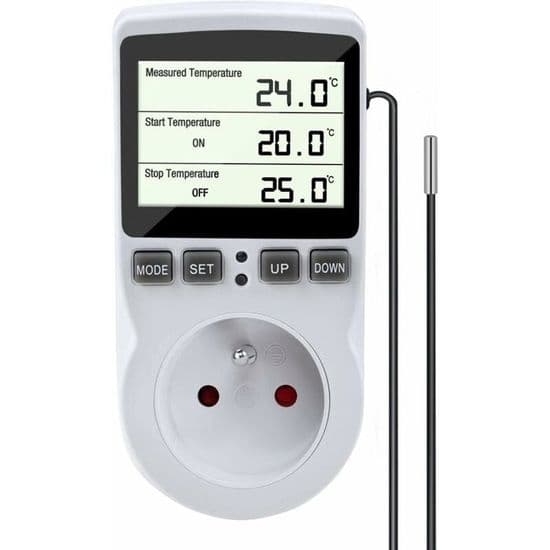 Programmerbar Digital Termostatkontakt - LARGEIGHT - Largeight - Temperatursensor - 16A - LCD-skärm
