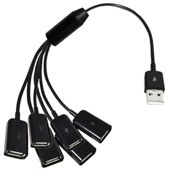 USB Forlengelseskabel 6 i 1 USB Lading Rask 3A Ladekabel Y Splitter Kabel USB Mann til USB Hunn