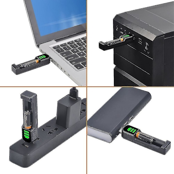 2 x Aaaa 4a NiMH-batterier med USB-laddare, kompatibel med Microsoft Dell kapacitiv