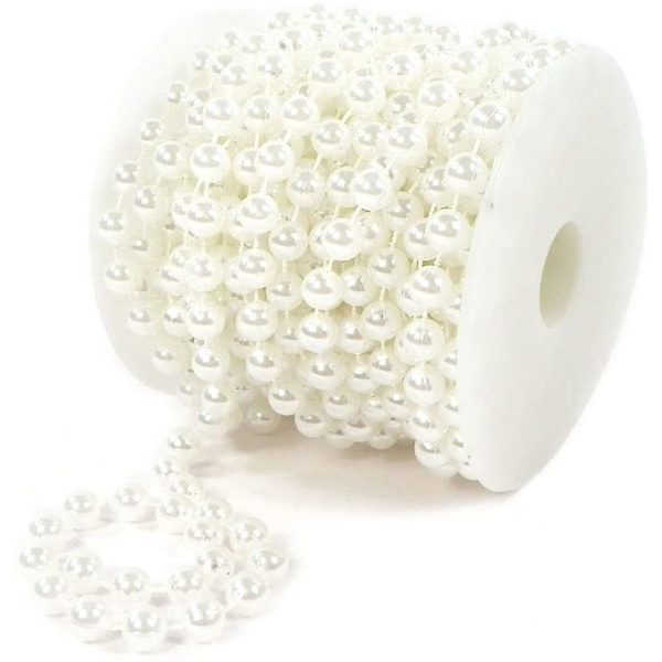 Perleband Perlekjede Perlegirlander Perlesnor Juladvent Bryllup Deko Borddekoration Metervare 6mm