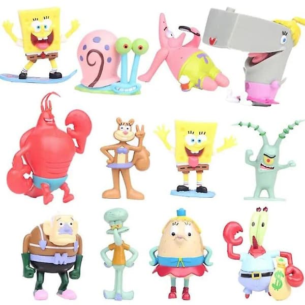 12 st/set Spongebob Patrick Figur Samling Modell Leksaker