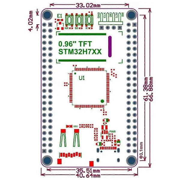 WeAct STM32H7 STM32H750VBT6 STM32H750 STM32 Utviklingskort (A)