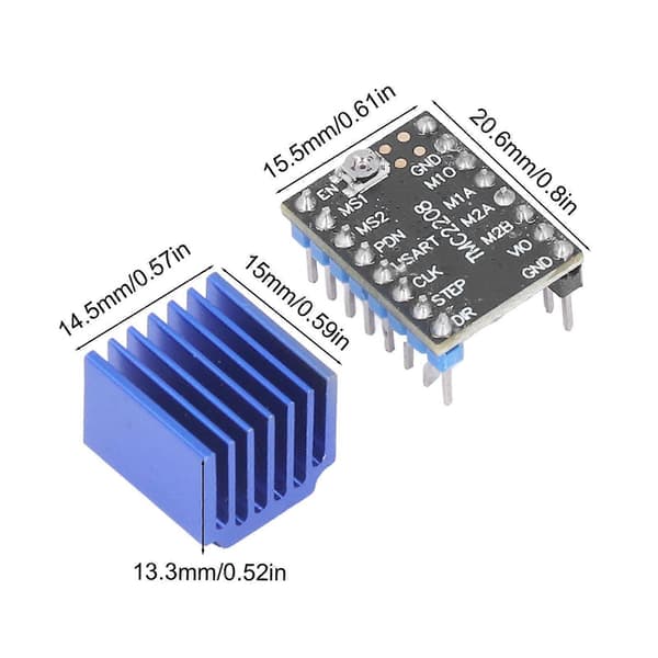 Højkvalitets 3D printer tilbehør TMC2208 driver chip stepper motor driver