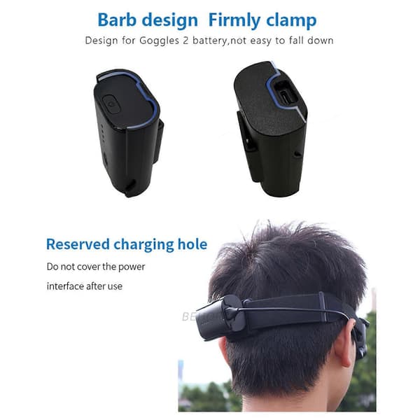 för Goggle 2 Strömkabel och Batterifäste Linsskydd för DJIAvata Goggles 2
