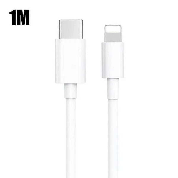 For iPhone 20W Lader Apple 11/12/13 USB-C til Lightning Strømadapter 1m Datakabel EU-kontakt