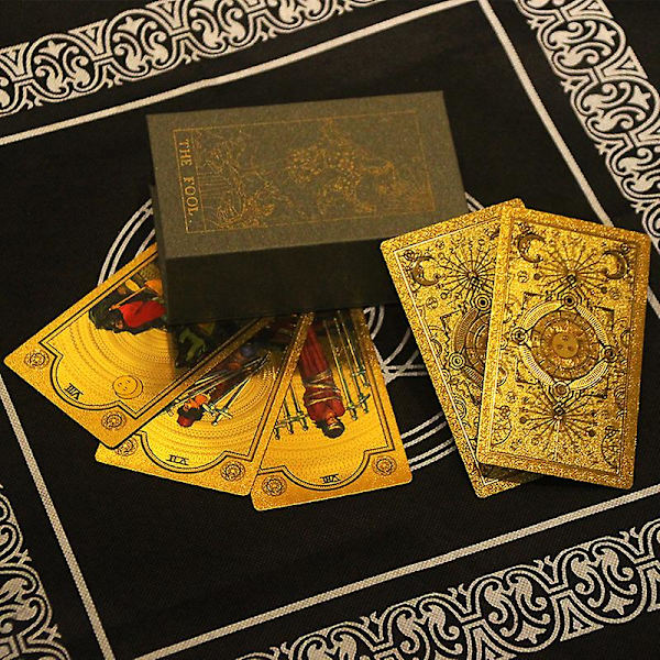 Luksuriøs Guldfolie Tarot Oracle Kort Spådom Skæbne Høj Kvalitet Tarot Deck Kort