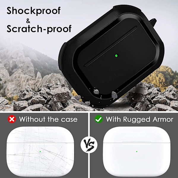 Cool Armor til Airpods 3 Etui, Stødsikkert Airpod Gen 3 Etuier Ipod 3 Øretelefoner Hårdt Cover til Mænd Kvinder Kompatibel med Apple Air Pod 3. Generation Cha