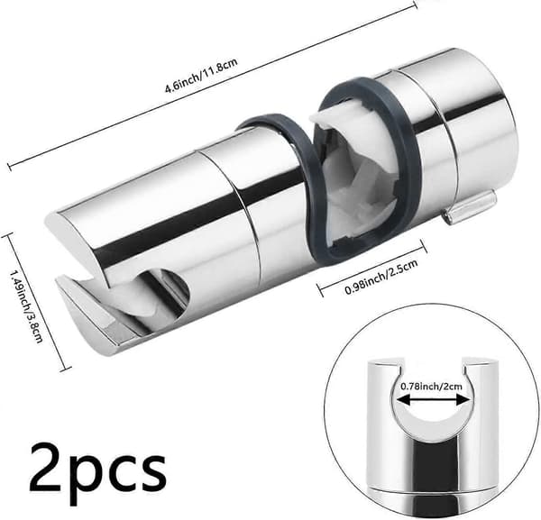 2 stk. Dusjhodeholder 18-25 mm Dusjhodeholder Erstatning 360 Justerbar