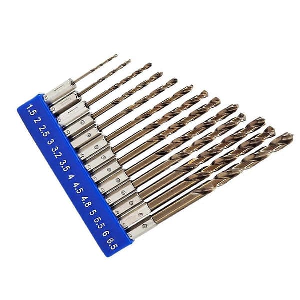 5% Cobalt Hex Skaft Metrisk Bor Sæt (1.5mm-6.5mm/13stk) Egnet til Rustfrit Stål, Støbejern