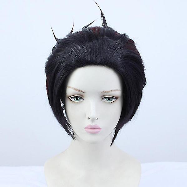 Anime Demon Slayer Kamado Tanjirou Peruk Syntetiskt Hår Värmebeständig Cosplay Kostym 35cm