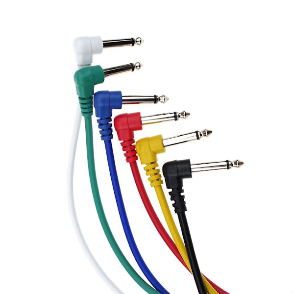 6 färger elektrisk gitarr effekt patch kabel tråd ljudanslutningskabel