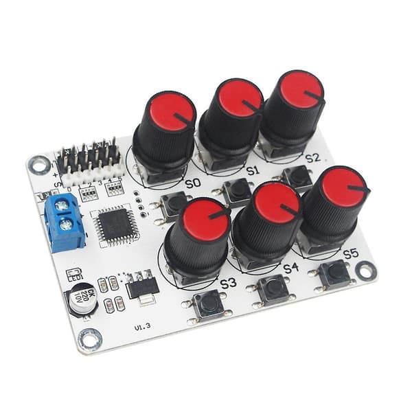 Rotary Knob Servo Driver 6 Kanals/Vejs Controller Board Overstrømsbeskyttelse Servo Tester til DIY