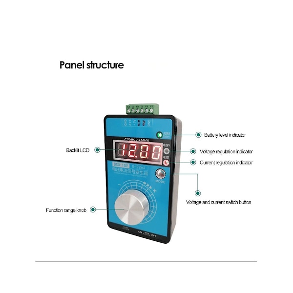 0-5v-10v 0-20ma/4-20ma Signalgenerator Justerbar Strømspænding Analog Signal Kilder Udgang 24v