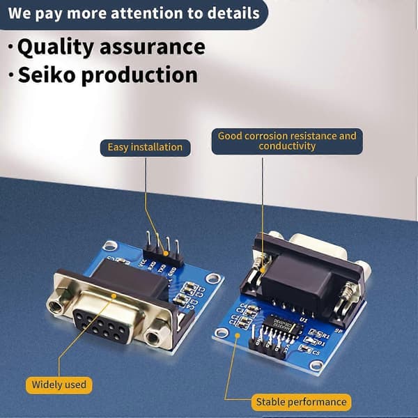 RS232 til TTL Konverter Modul 5STK MAX3232 3.3V til 5V RS2323 COM Seriell Port