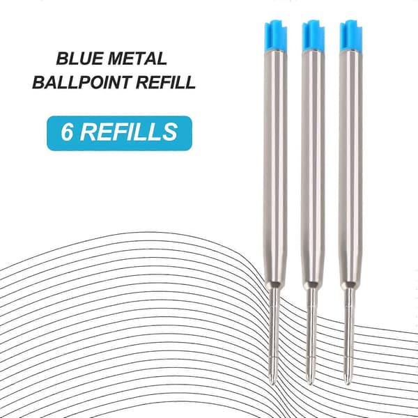 6 kulepennrefiller 10 cm blå stor refill refiller