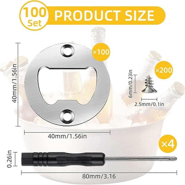 100 Sarjan Pullonavaajan Lisäosa DIY Pullonavaajan Metalliosat Metallinen Pullonavaaja Olutpullonavaaja