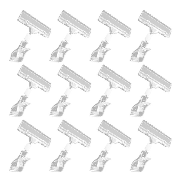 12 st detaljhandelsskyltclips i plast, roterbara prisskyltclips