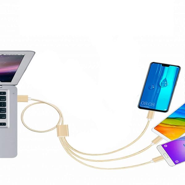 USB 2.0 Typ A Hane till 3 Micro USB Hane Splitterkabel USB Multi Laddningskabelkontakt för Telefon Hög Hastighet