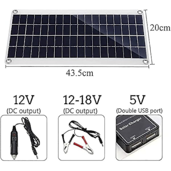300w 12v Solpanel Kit Batterilader 300 Watt 12 Volt Off Grid System Med 10a-60a Controller-11