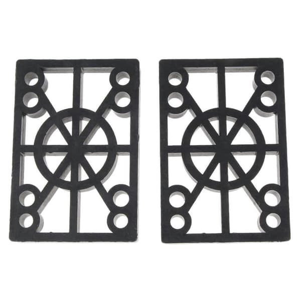 2 stk. Skateboard Riser Pad Longboard Gummi Risers Pads & 2 stk. Hård Plast Skateboard Risers 12mm L