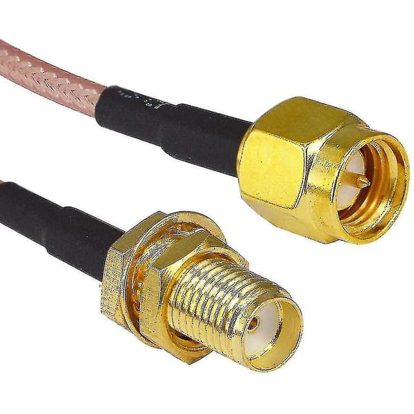 2 stk. SMA-kabel 4G Antenne Forlængerkabel SMA 3ft til DAB Bilantenne