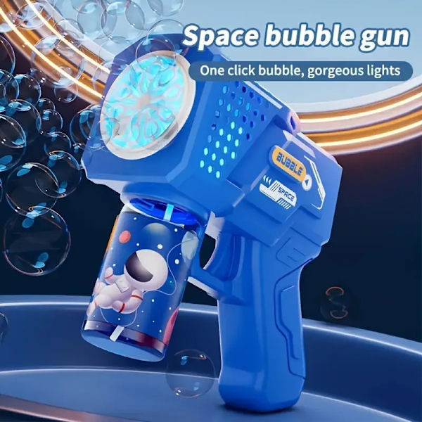 Automatisk bubbelkanon med LED-belysning - Handhållen elektrisk bubbelpistol för utomhusfester, blå A