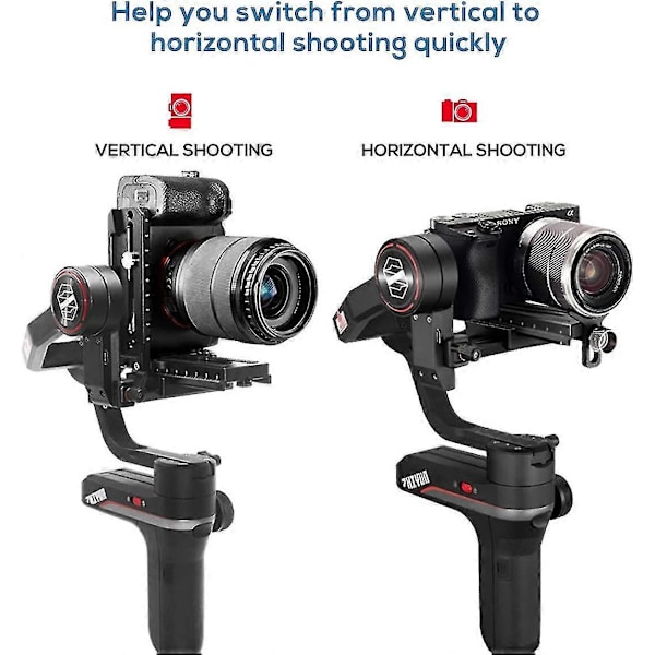 Aluminium L-fäste Vertikal Horisontell Snabbkopplingsplatta för Dji Ronin Rs2 Sc2 Zhiyun Weebill-s Gimbal Stabilisator Stativ Monopod och SLR