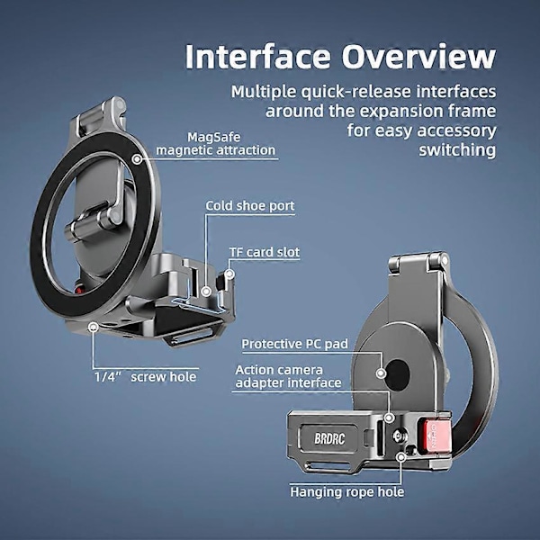 Teleprompter Magnetisk Fäste Adapter Bezel Expansion Skyddsfäste Tillbehör för DJI OSMO POCKET 3