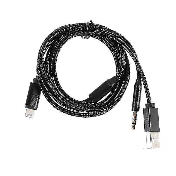 Lightning till 3.5mm + USB Laddningsljud Aux Adapterkabel för iPhone iPad