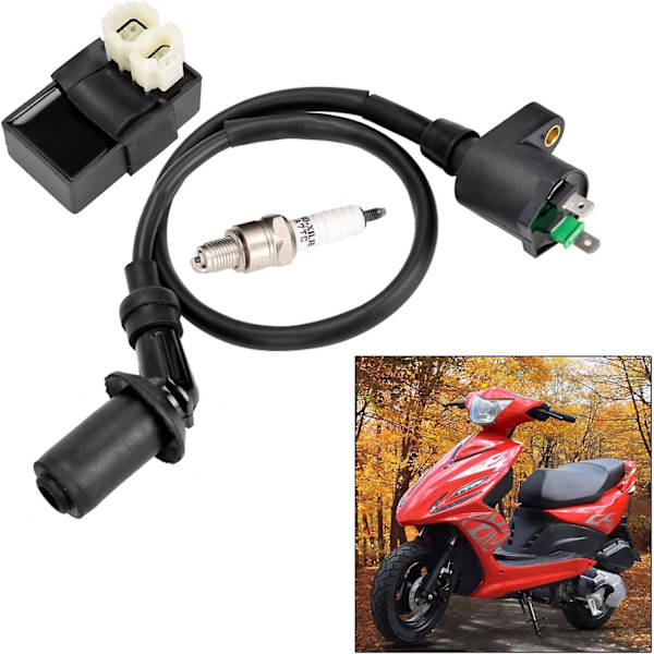 GY6 50/125/150CC 4-taktskotrar CDI-tändningsset: Tändstift + tändspolesats