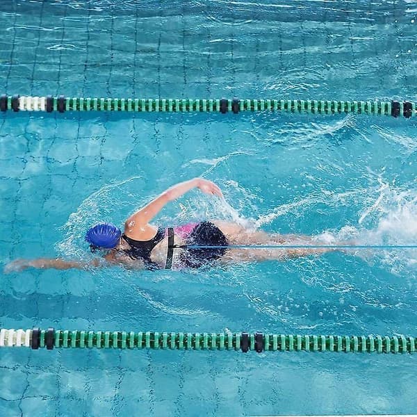 Elastiskt motstånd för simning, 4M justerbart elastiskt band för simning i pool, träningsbälte för simning, elastisk simning för vuxna och barn, professionell