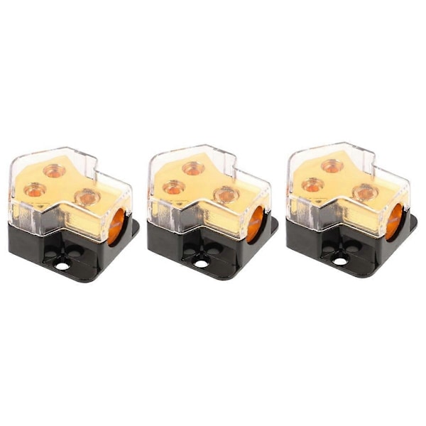 Strømfordelingsblok Bil Audio Forstærker Splitter 2 Vejs 0/2/4 Gauge ind 4/6/8 Gauge Ud Jordfordeling