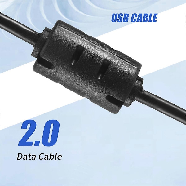 Sort USB 2.0 A til 8-Pin Mini B Kabel m/ Ferrit - 1.5M / 59 Tommer til Nikon CoolPix P90
