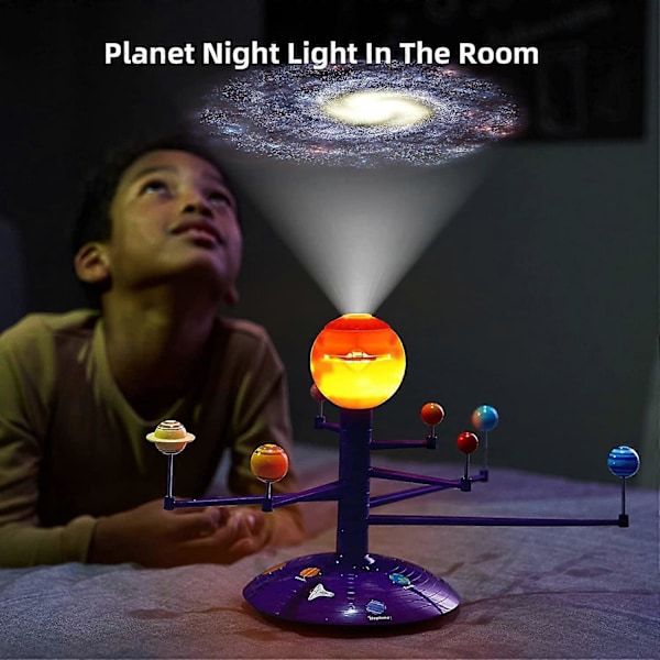 Aurinkokunta lapsille, puhuva astronomia aurinkokuntamalli, planetaario-projektori 8 planeetan avaruusleluilla pojille ja tytöille
