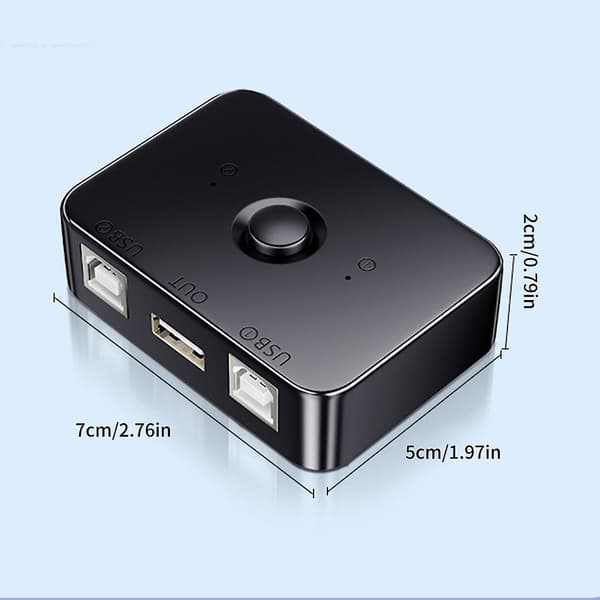 USB-skriverdeling for 2 porter, ekstern komponent for datamaskin, USB-skriver