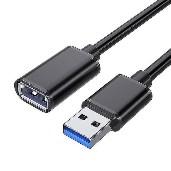 3M USB 2.0 Sort Forlænger Data Kabel Han til Hun USB Forlængerkabel