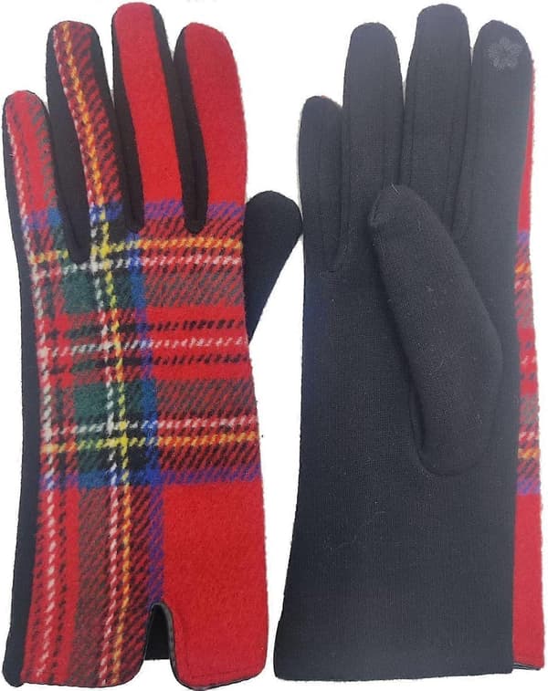 Damer Tartan Ternet Plaid Touchscreen Handsker Vinter Varme Julegave