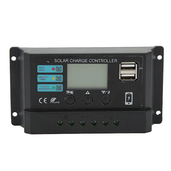 Højkvalitets solcelle regulator til sort lithium bly-syre batteri LCD-display