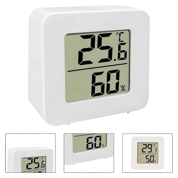 5-pak Mini Digital LCD Display Temperatur Fugtighedsmåler Sensor Vægmonteret Indendørs Rum Vejr G