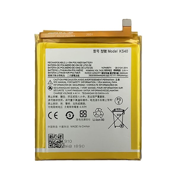 Motorola Moto E6 Play -puhelimelle 3.8V 2820mAh Ladattava Li-ion Polymeeriakku - Kokoonpano-osa (Koodaus: KS
