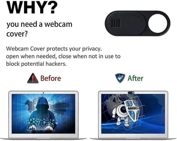 Webcam-skydd, Kameraskyddsglid, 6-pack Ultratunt Laptop-kameraskyddsglid (svart)