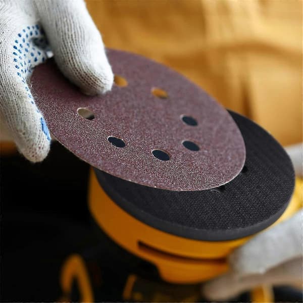 10 stk. bløde interface pads, 5 tommer, 8 huller, velcro svampepude, buffer bagside pad San
