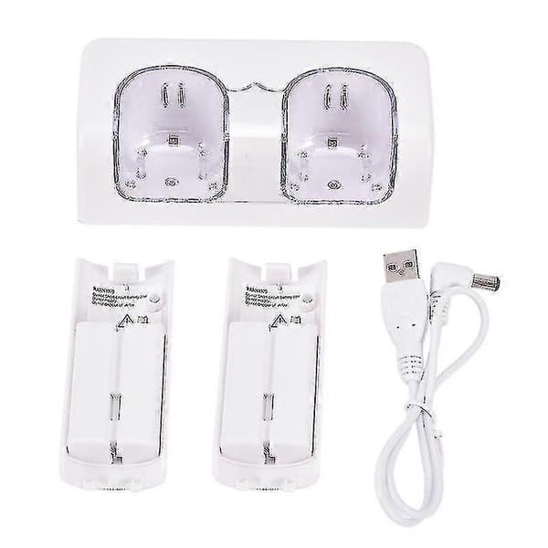 Genopladelige batteripakker og dobbeltoplader-dock til Wii Remote - Ny