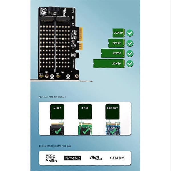 M.2 NVMe NGFF SSD - PCIE SATA -sovitin PCIE - M2/M.2 -sovitin SATA M.2 SSD PCIE -sovitin M-avain B-avain